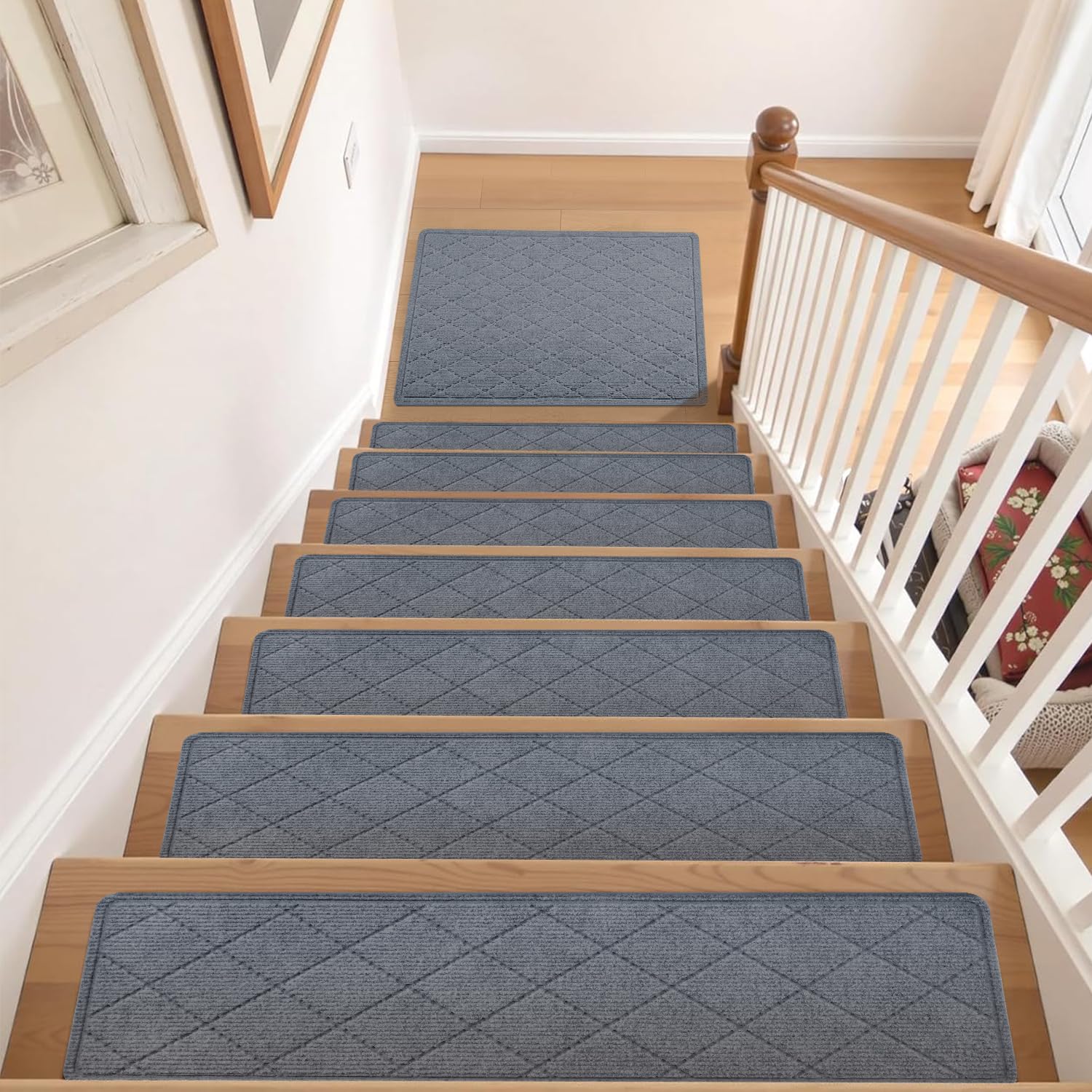 KOOTETA landing mat 20x32 with peel-and-stick backing for quick installation.