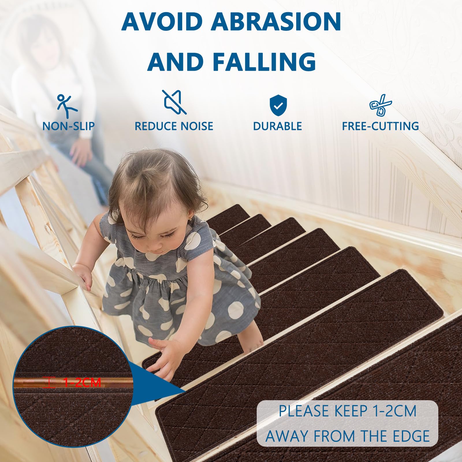KOOTETA stair treads noise-dampening for quieter stair climbs