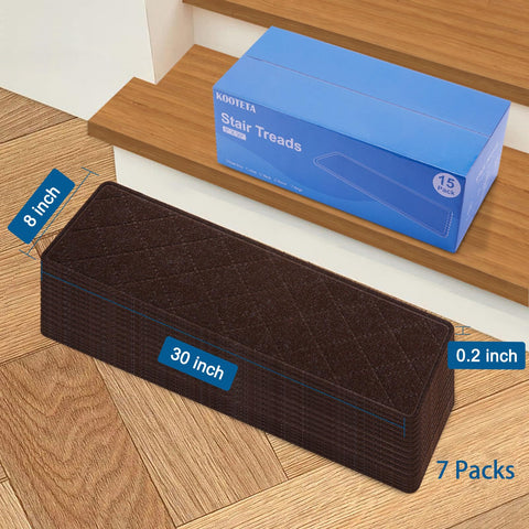 KOOTETA stair treads reusable adhesive close-up shows anti-slip grip