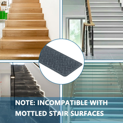 KOOTETA 8x30 inch stair treads installed on indoor wooden stairs