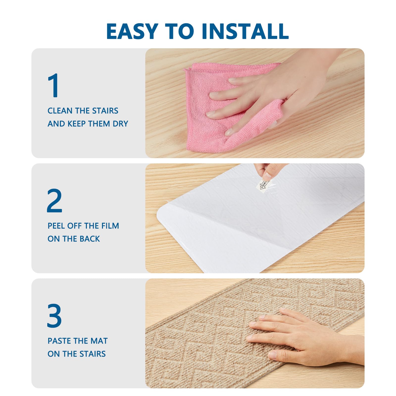 KOOTETA TPR backing offers anti-slip grip without sticky residue.