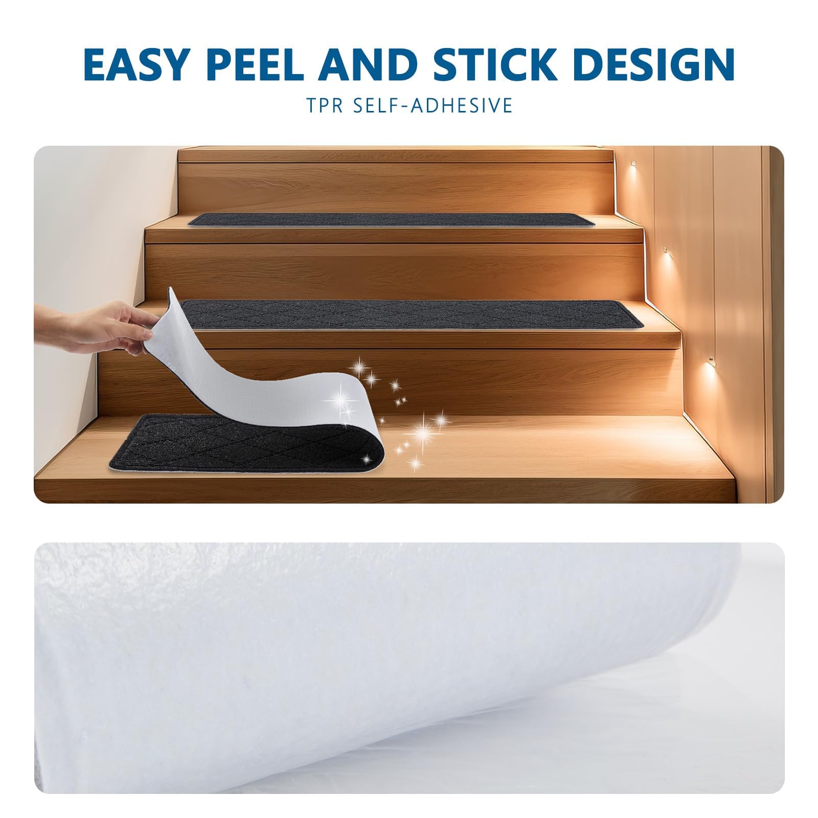 KOOTETA treads can be cut to fit corners for a neat finish.