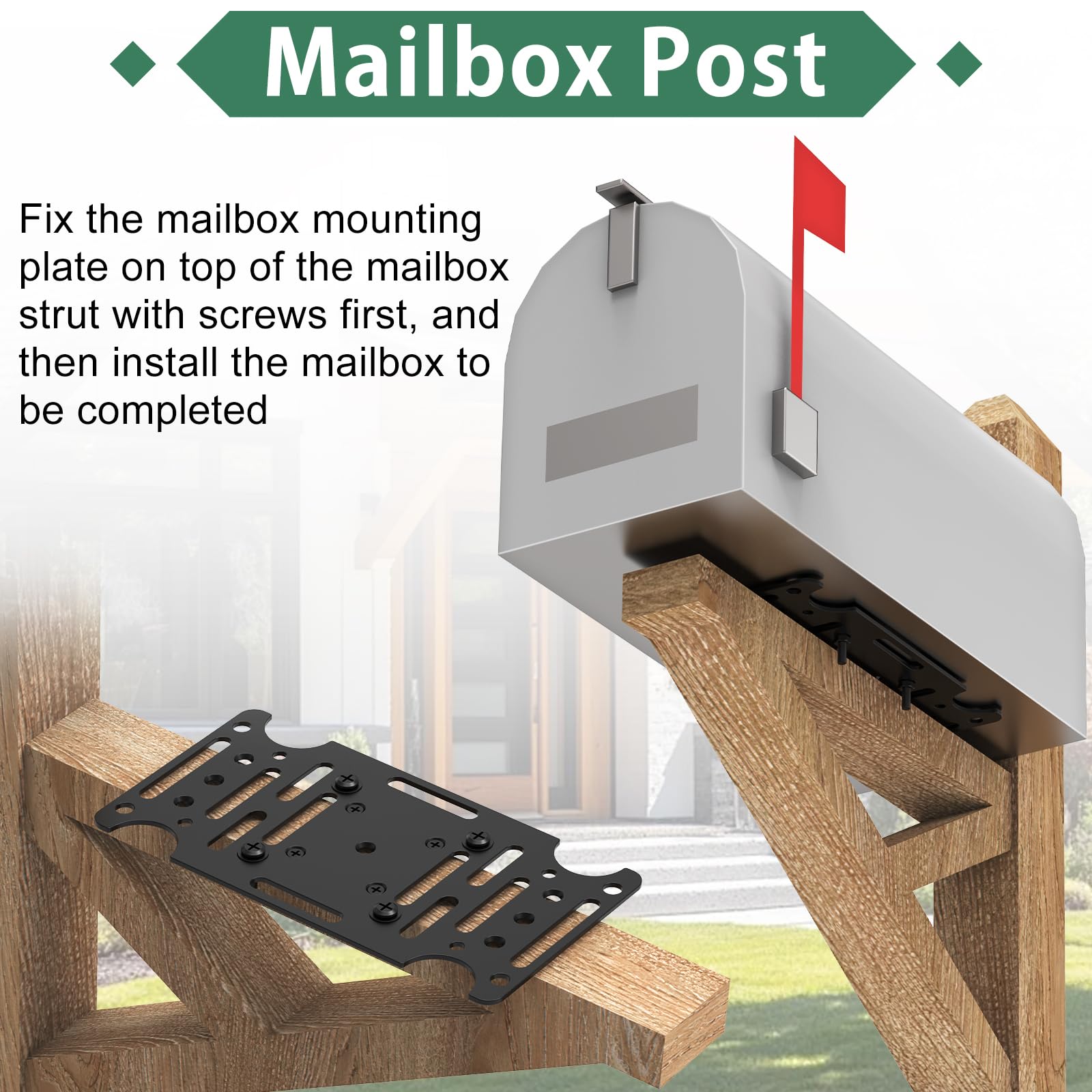 KOPKIO 4mm-thick mounting plate offers extra strength for heavier mailboxes.