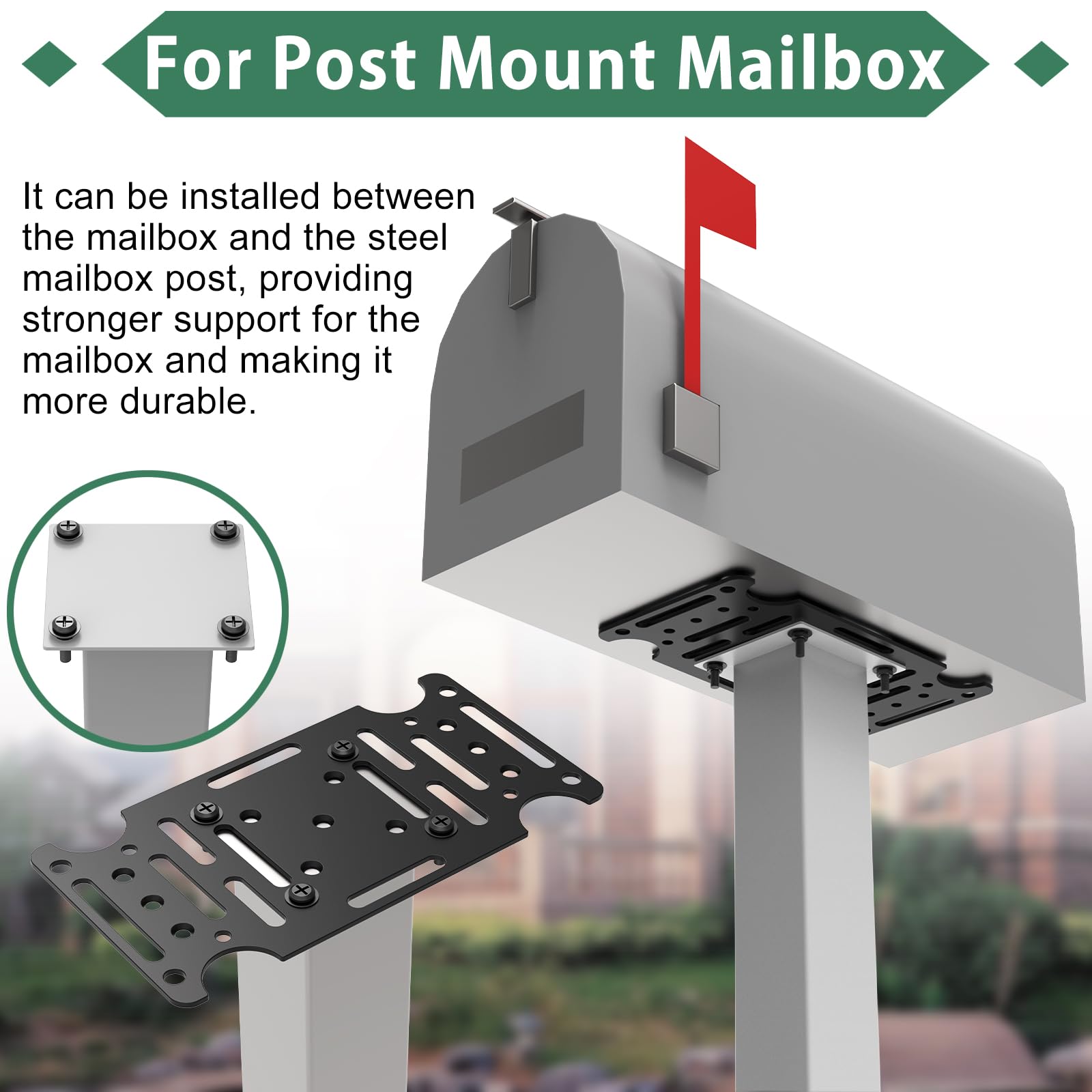KOPKIO bottom-mount compatibility suits most post-mount mailbox sizes.