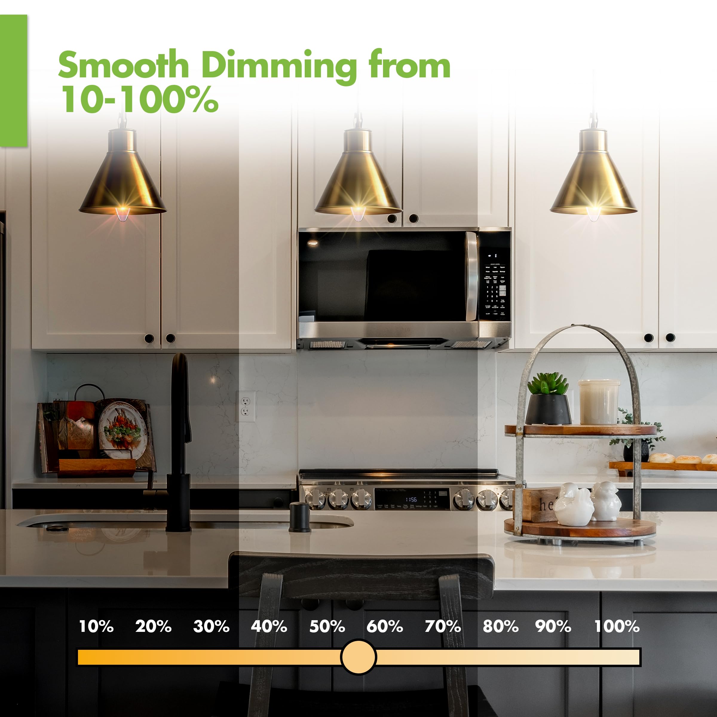 KOR 360-degree beam angle for broad, even room light