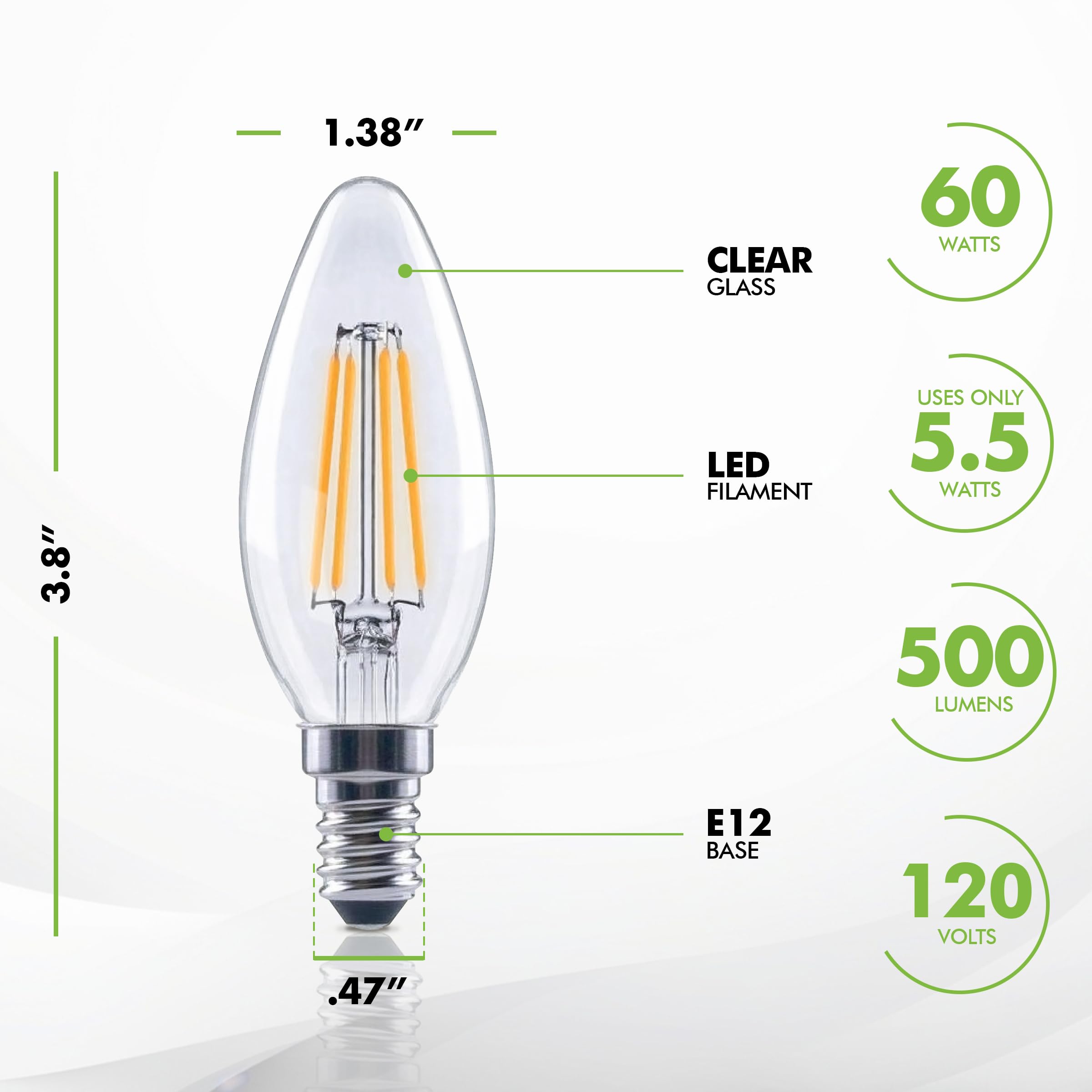 KOR filament clear glass vintage-style bulb for decorative fixtures