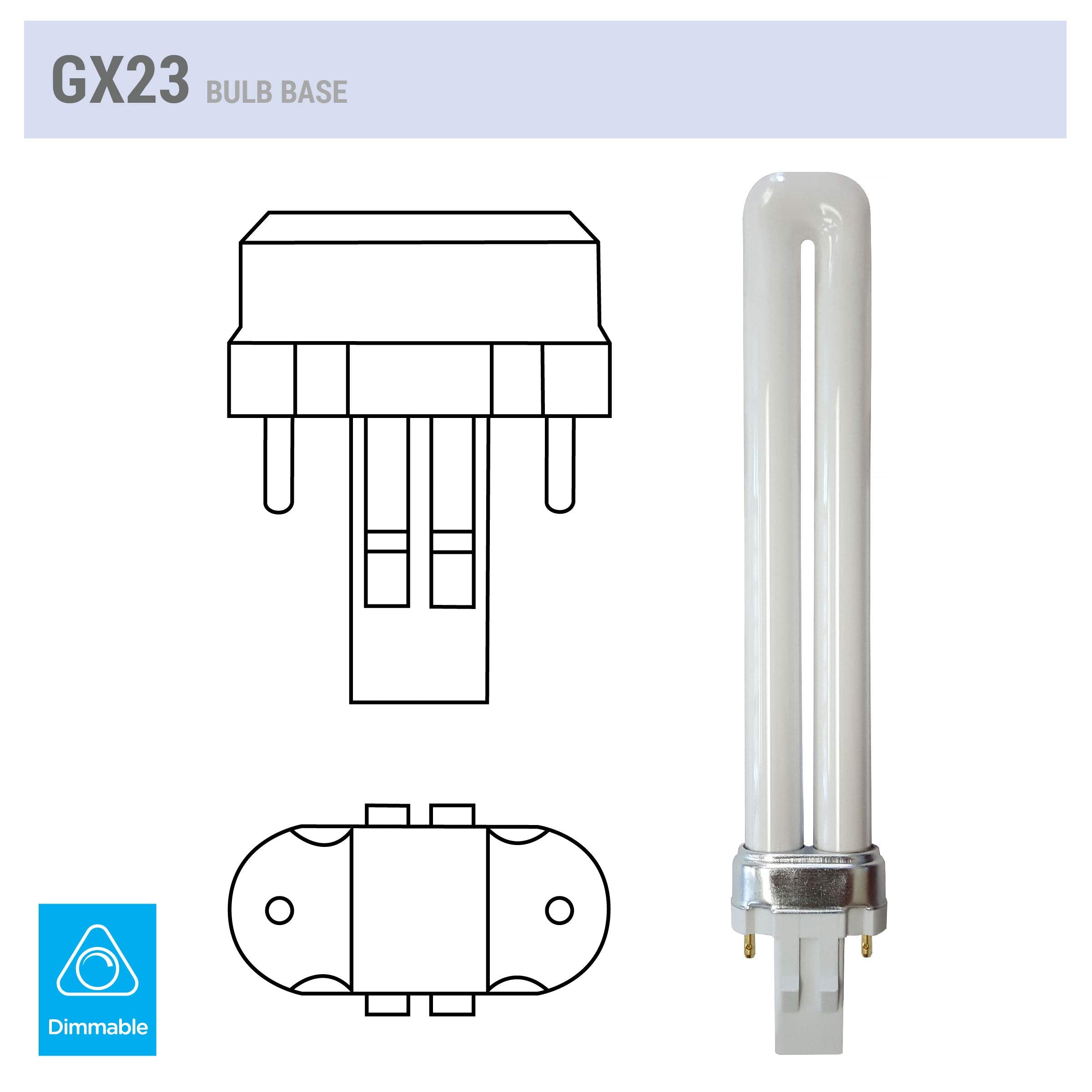 KOR 13W GX23, 3500K neutral white glow for clean ambient lighting.