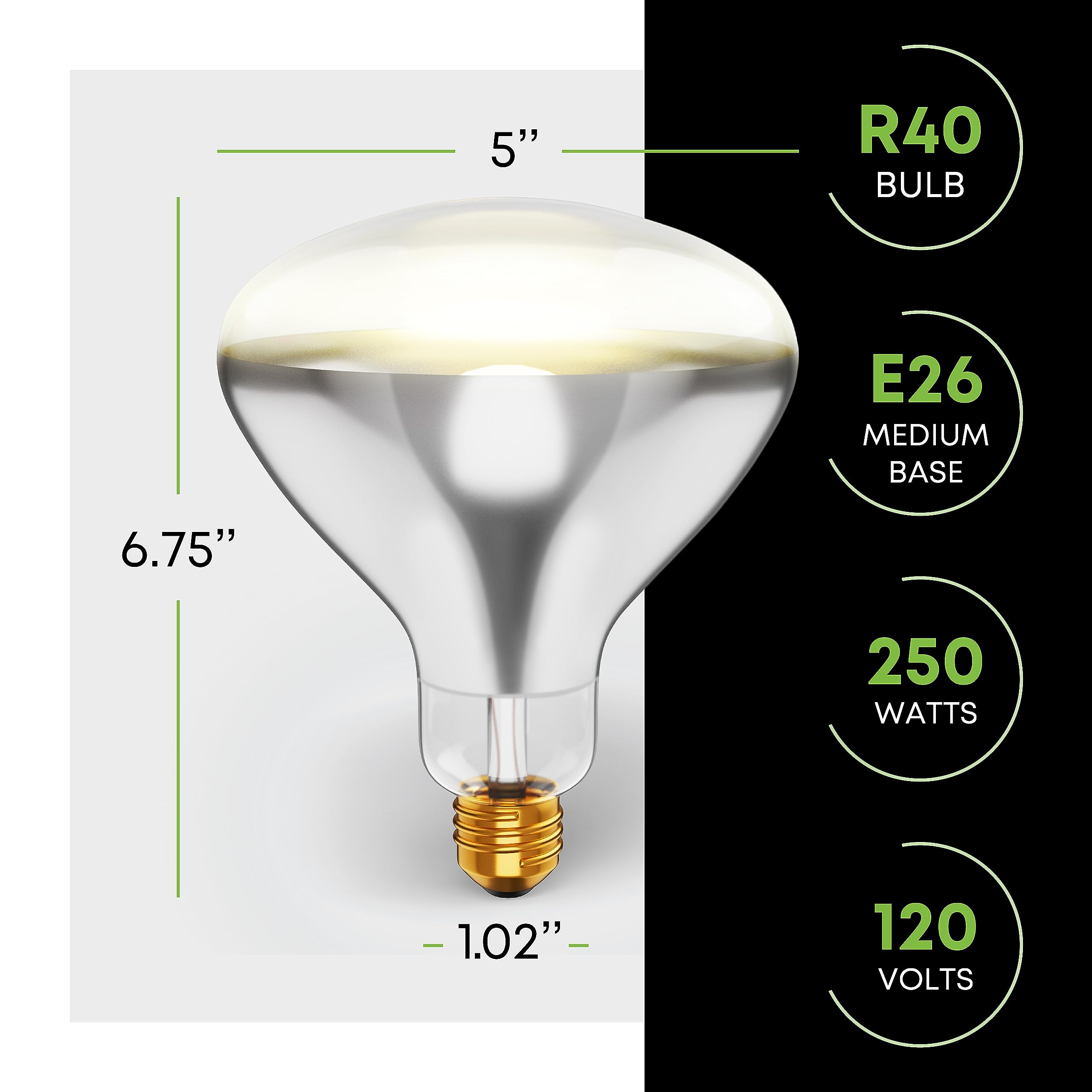 KOR 250W Heat Lamp clear glass with E26 base provides quick warmth for animals.