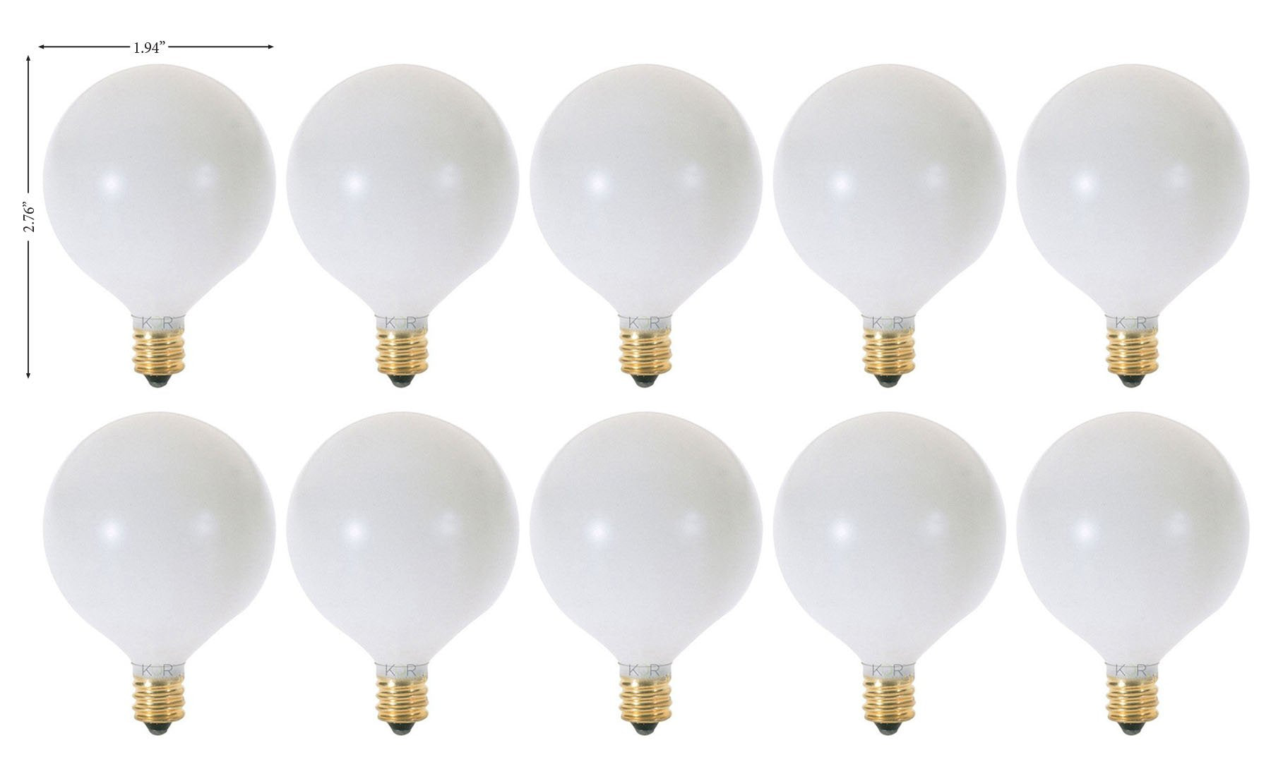 KOR G16.5 white globe bulb ideal for chandeliers, dimmable for ambiance.