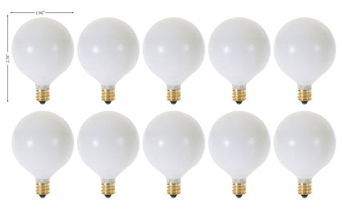 KOR G16.5 white globe bulb ideal for chandeliers, dimmable for ambiance.
