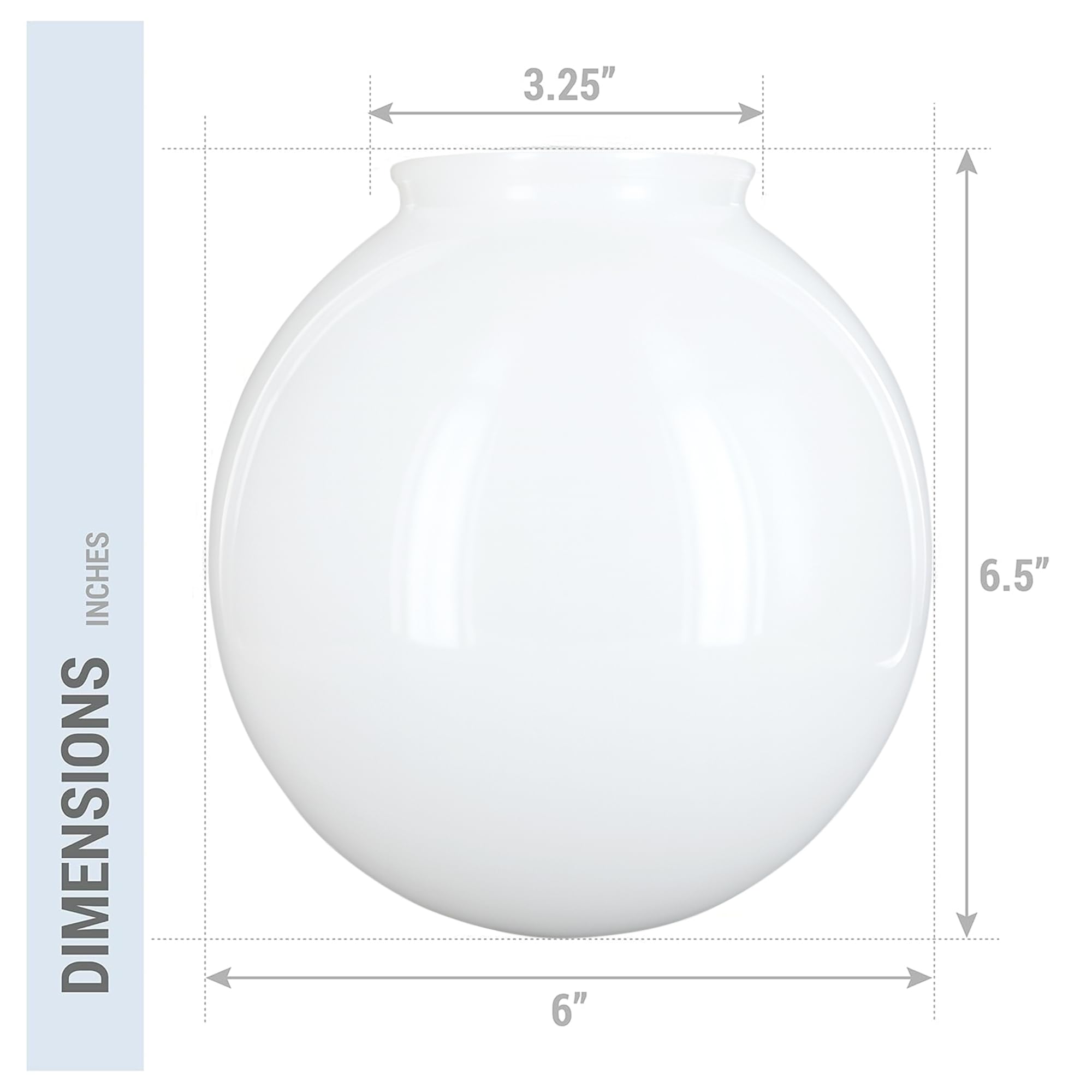 KOR K21815 6-inch diameter globe provides diffuse, modern glow.