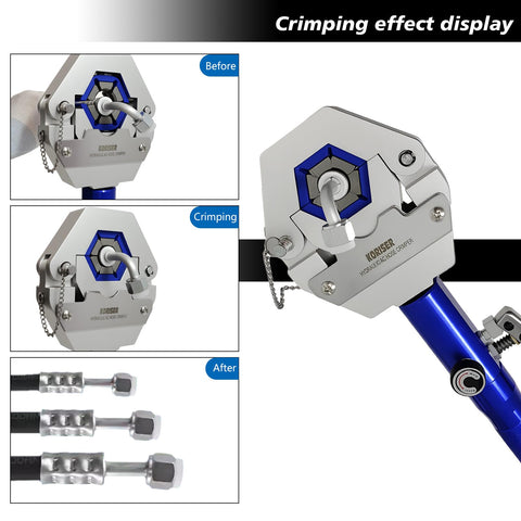 KORISER Hydra-Krimp base mounted on bench for stability