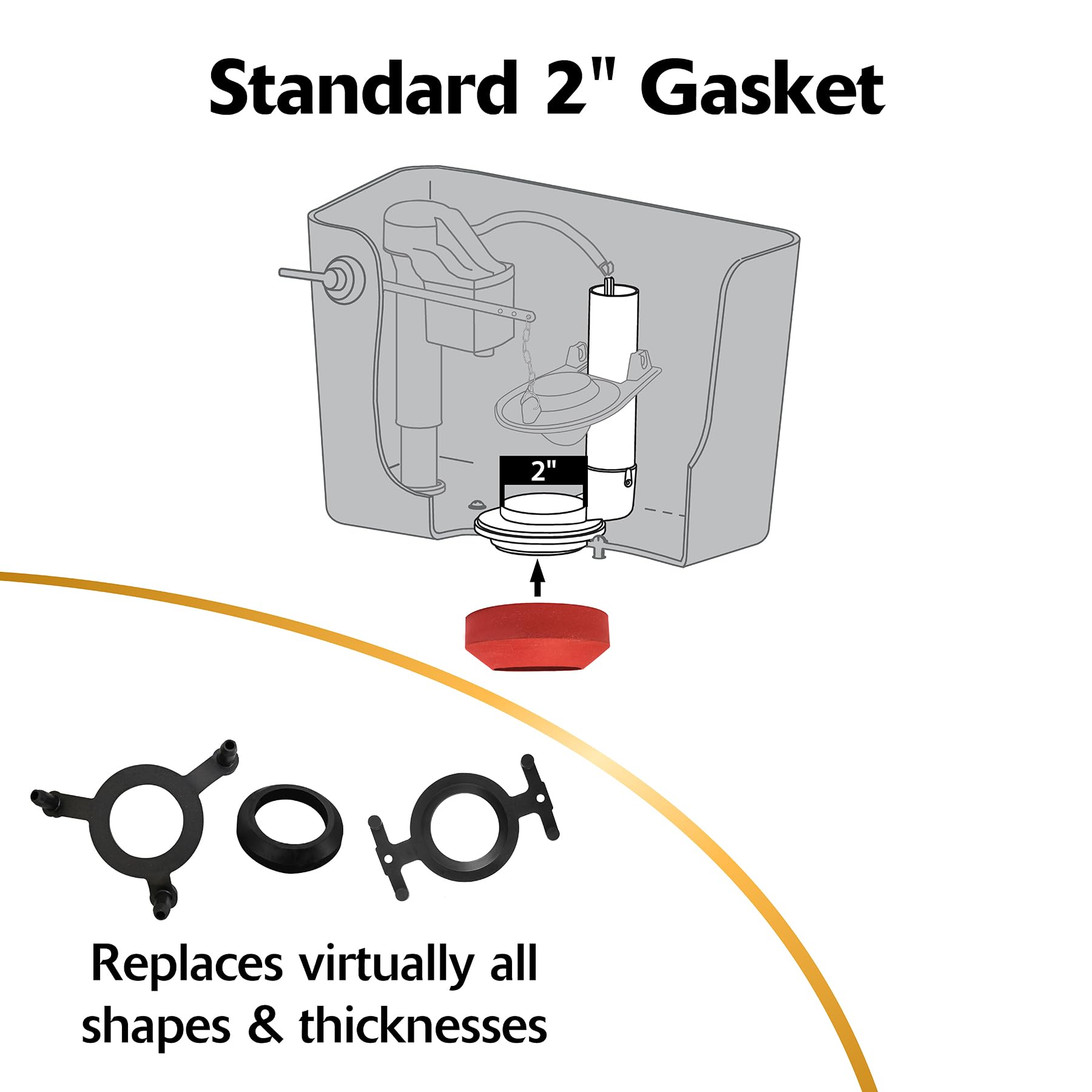 Korky 4010MP compatibility note image confirms standard 2-inch toilets.