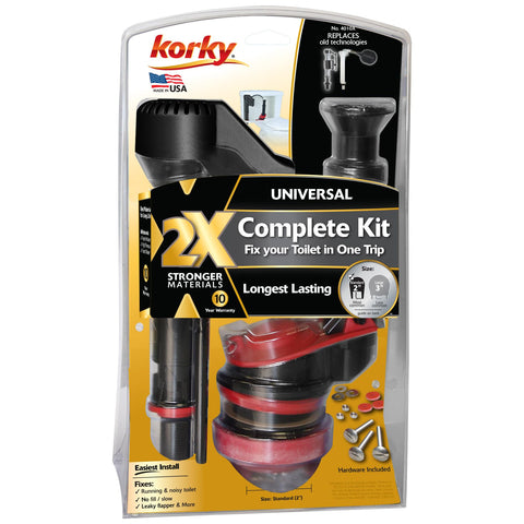 Korky 4010XP strainer catches sediment to keep valve serviceable.