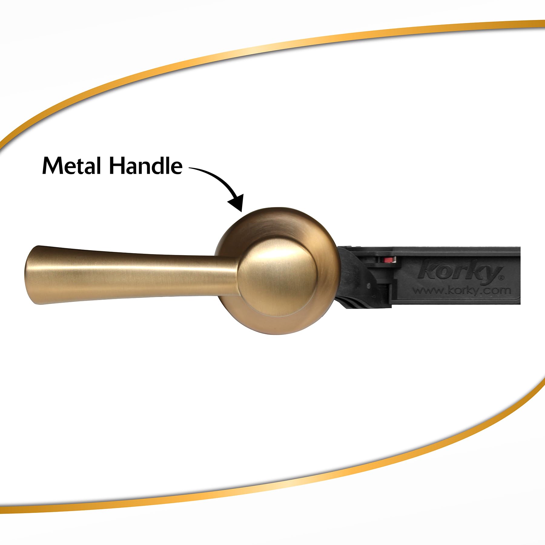Korky 6094BP front/side/angle mount lever in brushed bronze for easy install.