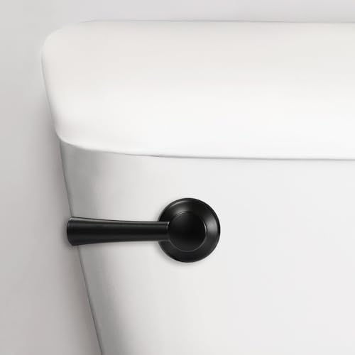 Korky Strongarm lever for left-mount toilets highlights universal compatibility.