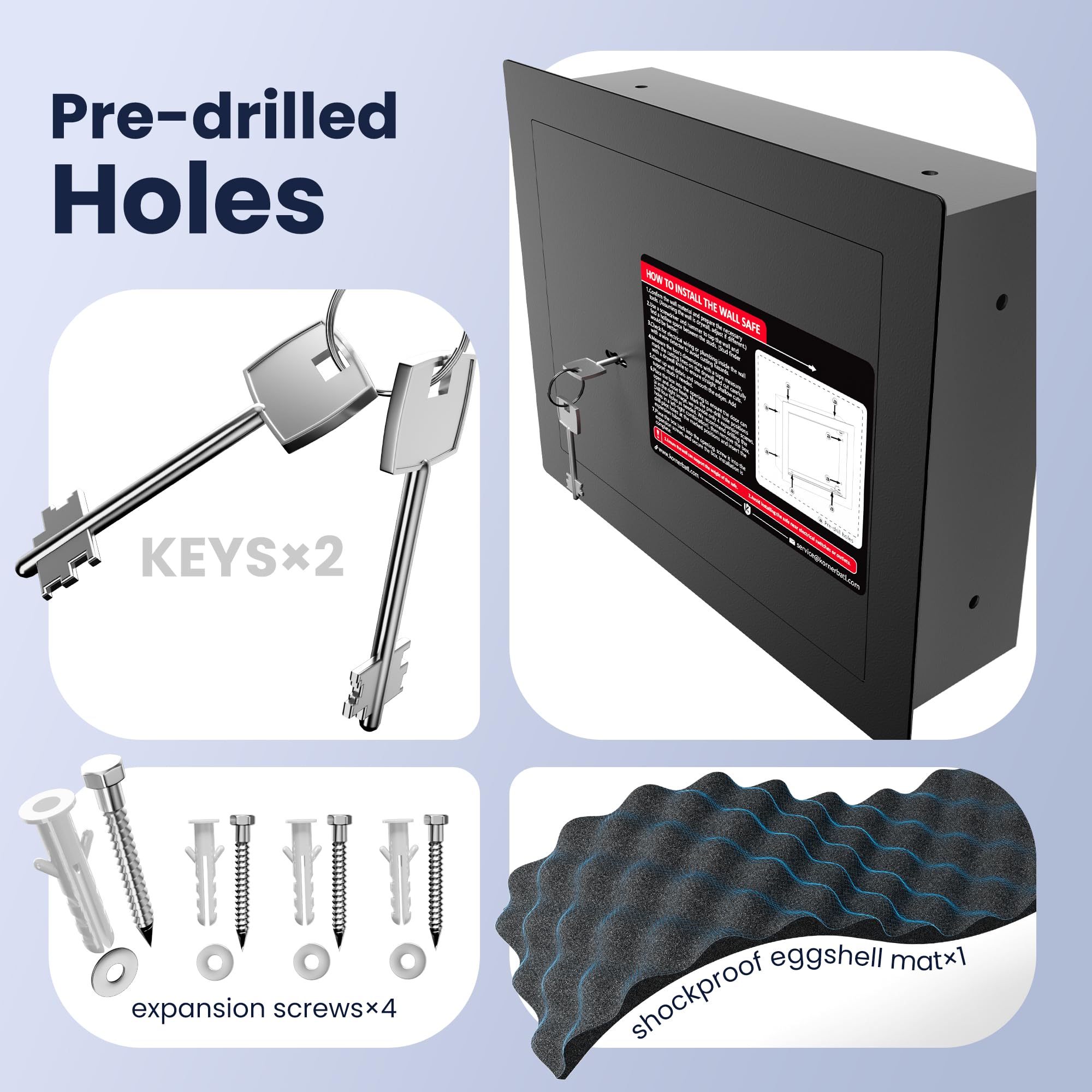 KornerBatl floor safe with key lock for secure storage.