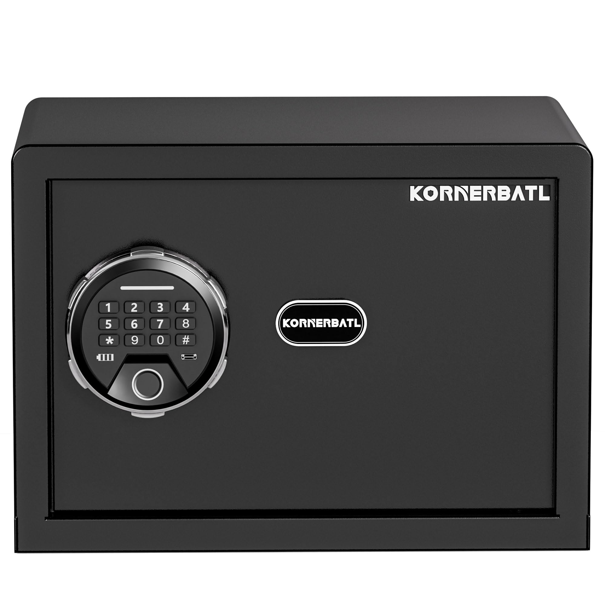 KornerBatl Smart Biometric Safe compact dimensions support placement on desks or shelves.