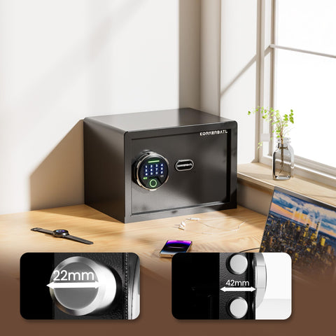KornerBatl Smart Biometric Safe silent mode reduces disturbance at night.