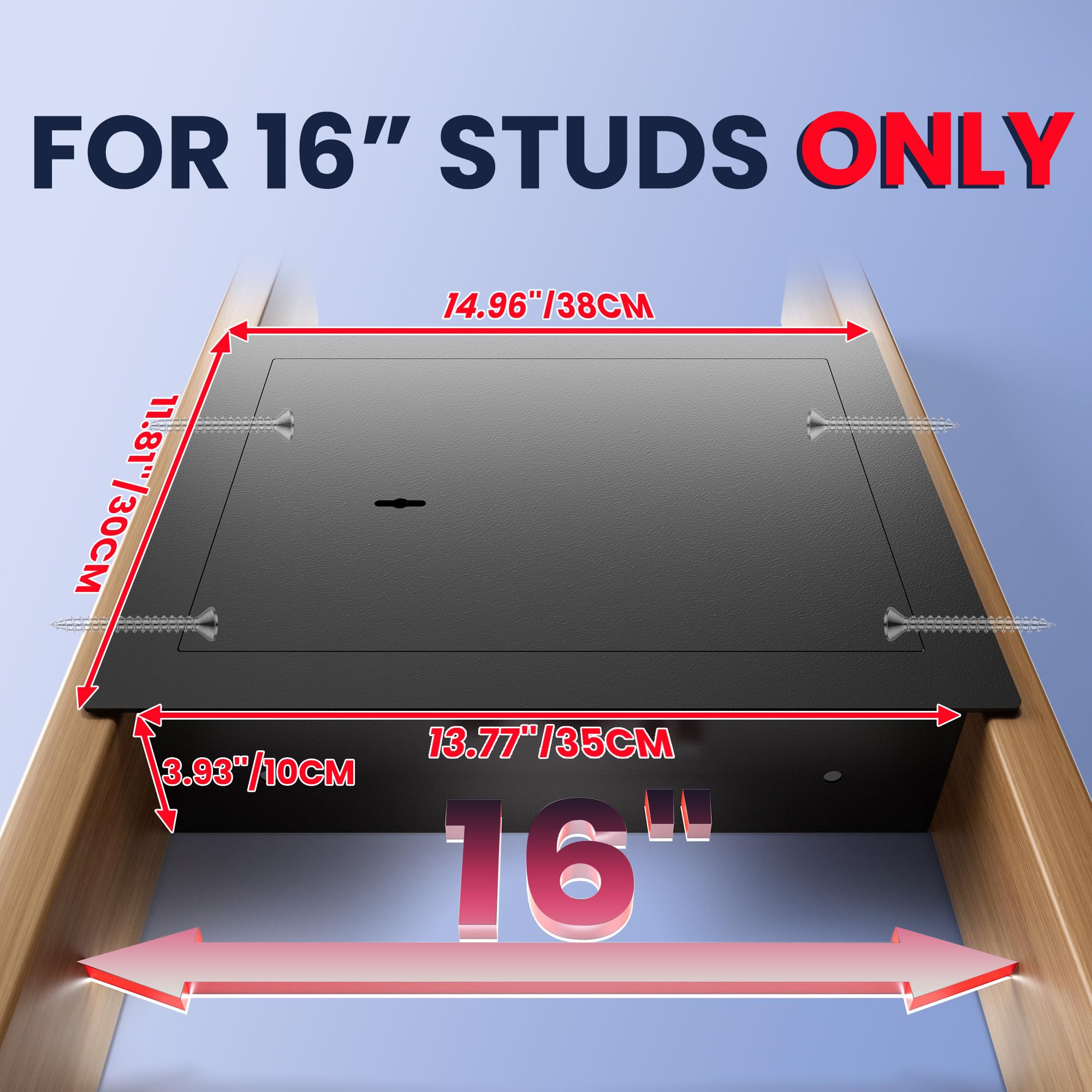 KornerBatl wall safe between studs designed to hide items behind frames.