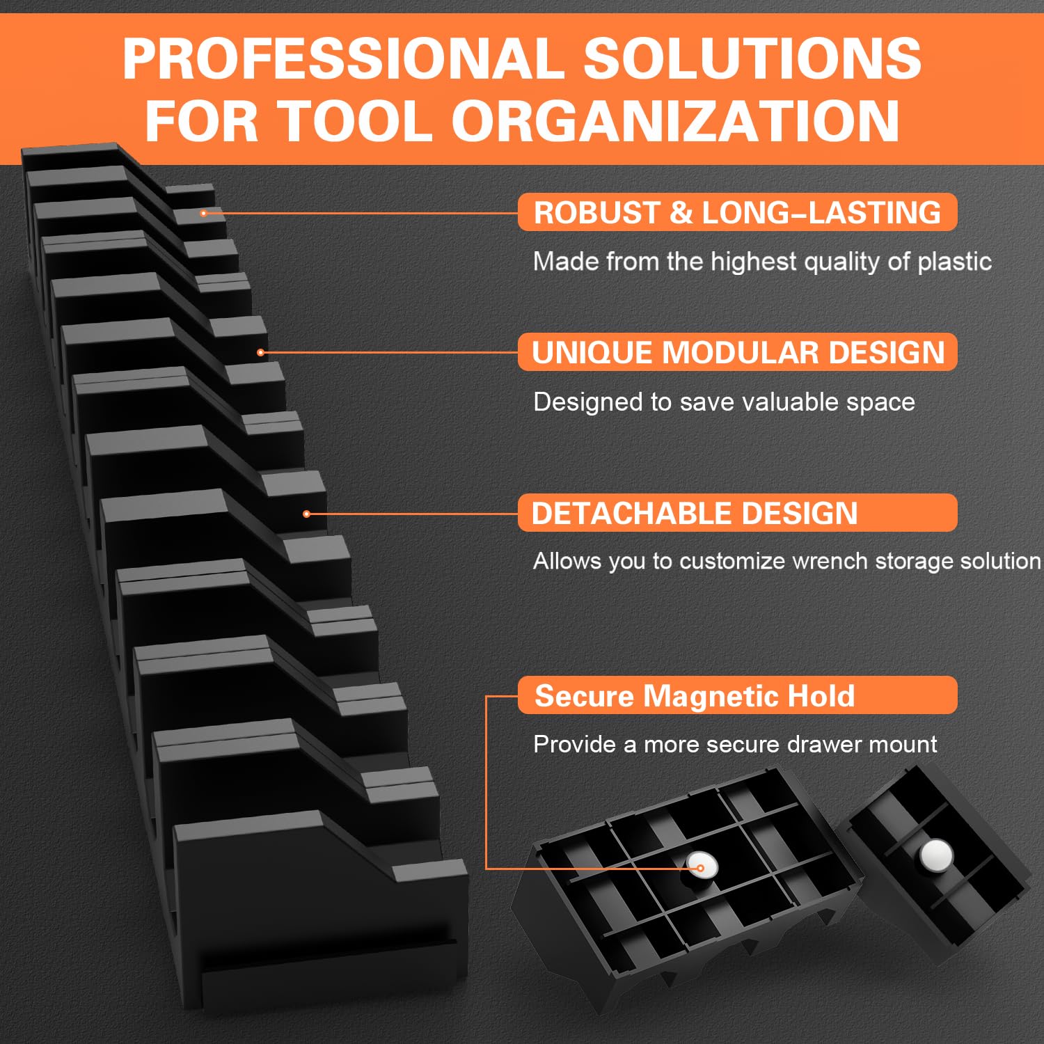 KOROICK magnetic base in-drawer stabilizes tools during use