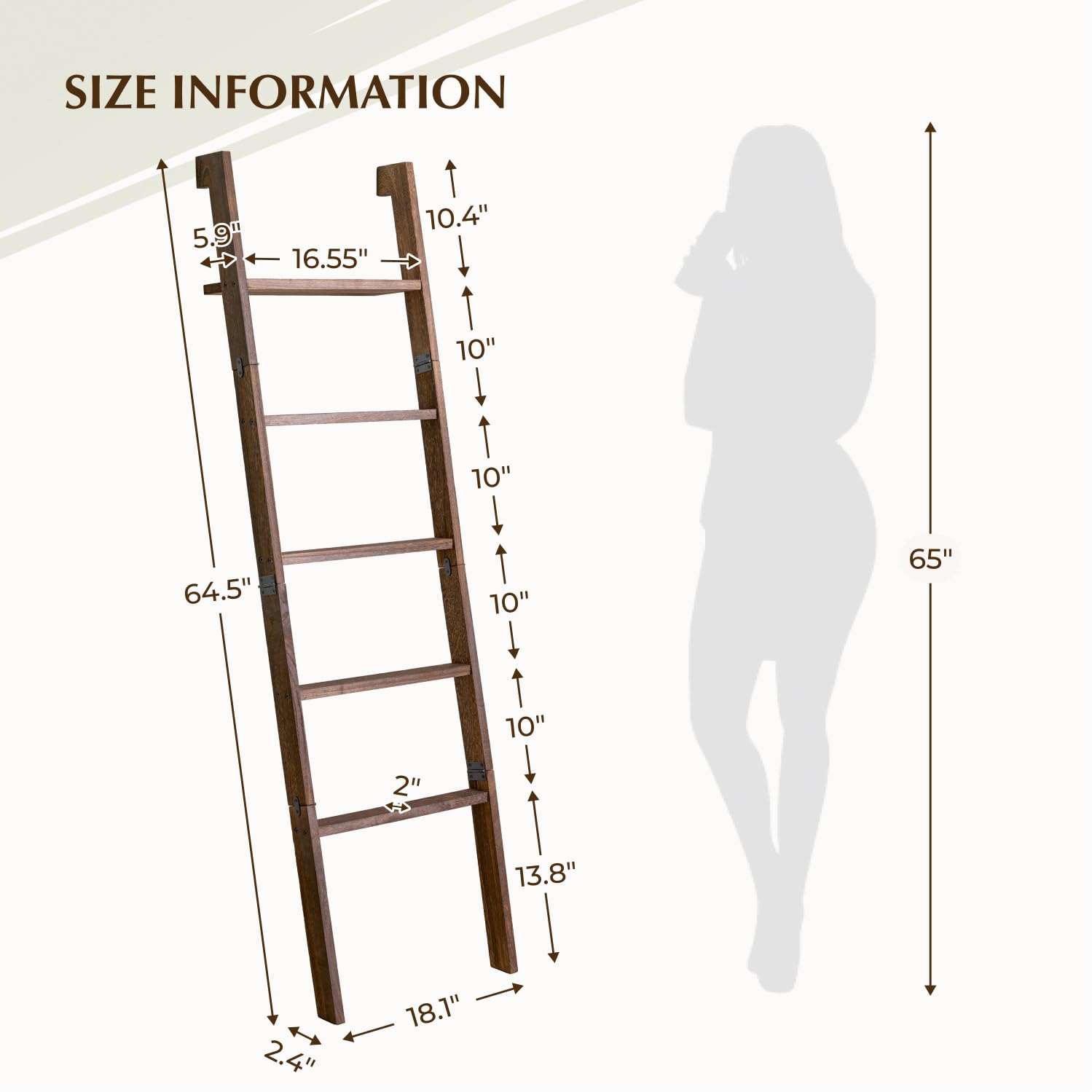 KOSKOG 5-tier wooden ladder helps organize blankets, quilts, towels, and accessories.