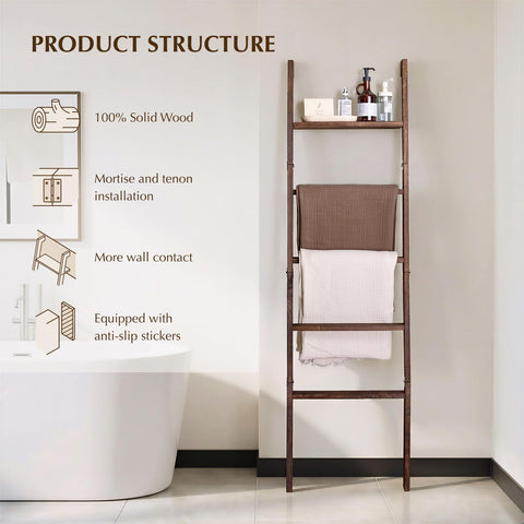 KOSKOG ladder keeps towels and toiletries tidy in bathroom and for guests.