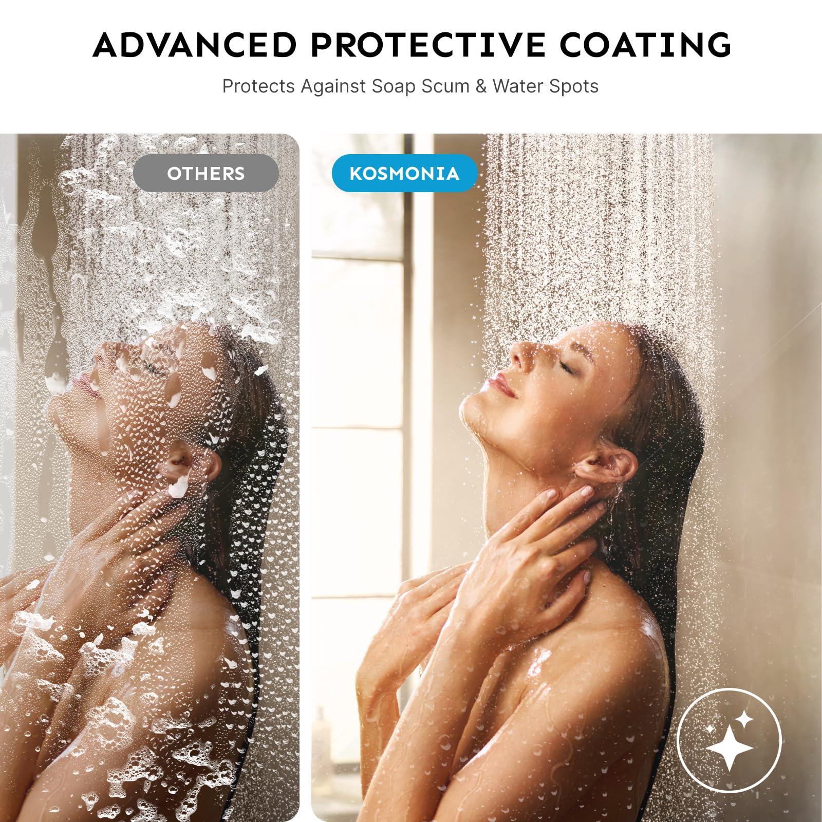 Kosmonia aluminum stripe containment prevents water splashes