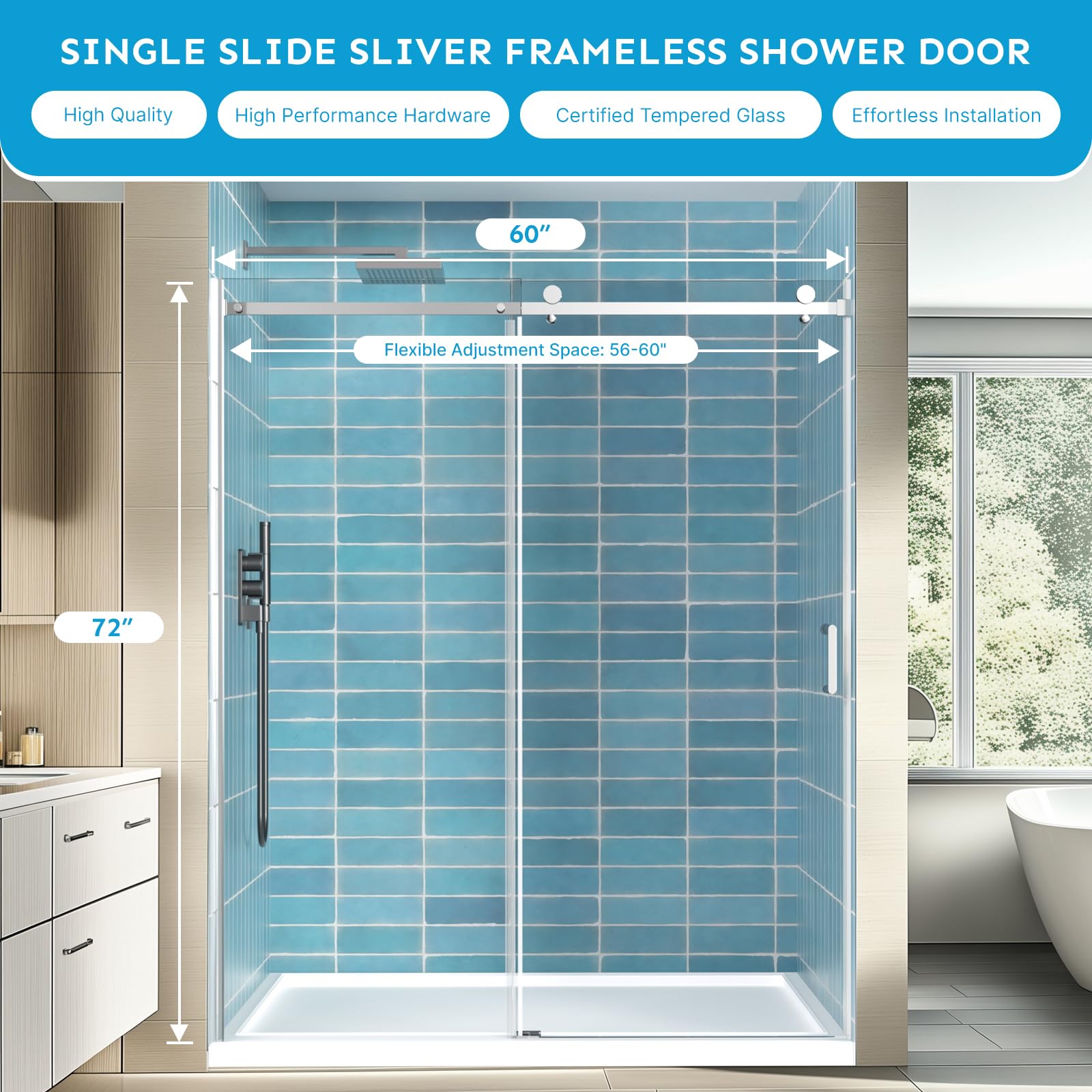 Kosmonia tempered glass 1-4 inch SGCC for safety and durability