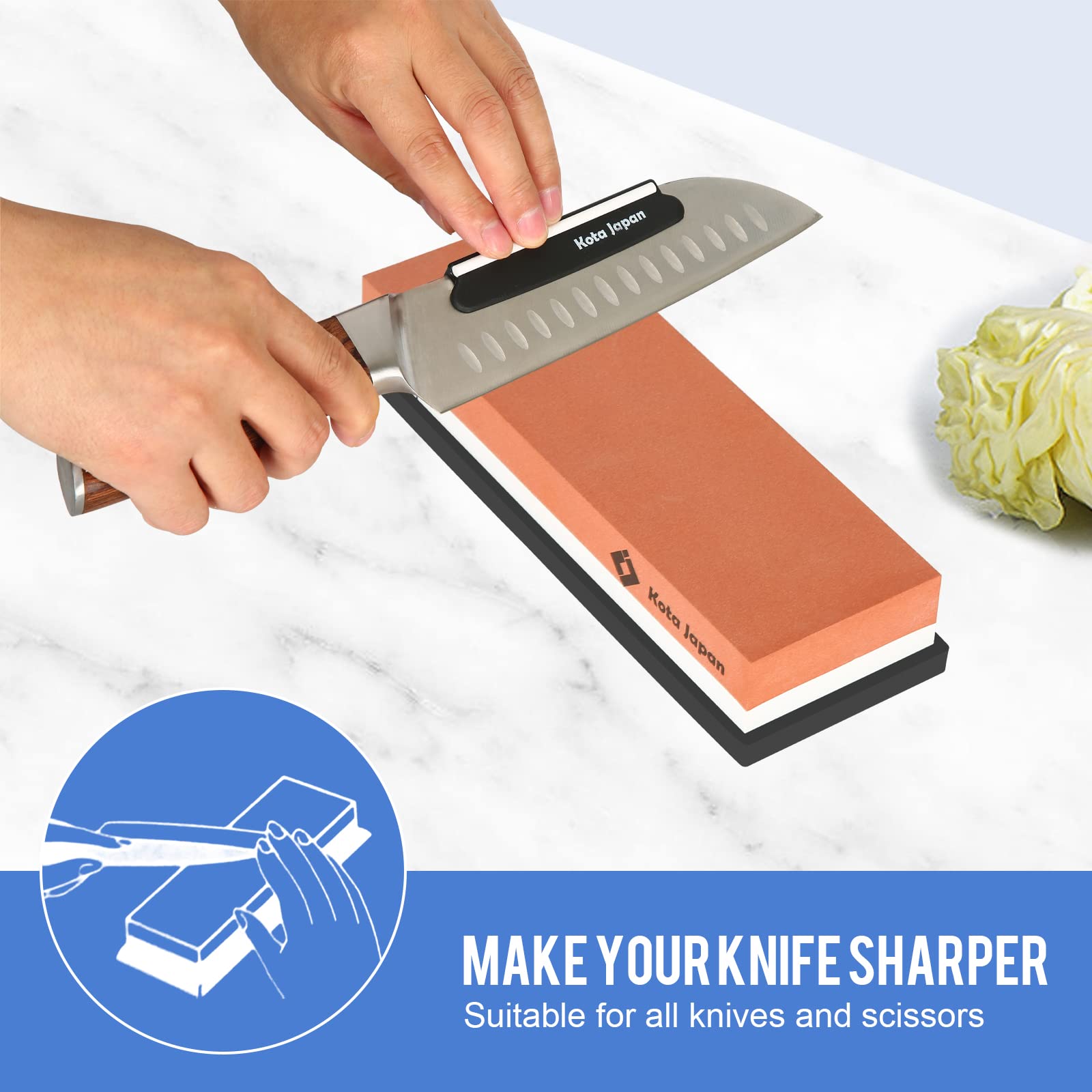 Kota Japan corundum construction close up highlights a durable sharpening surface
