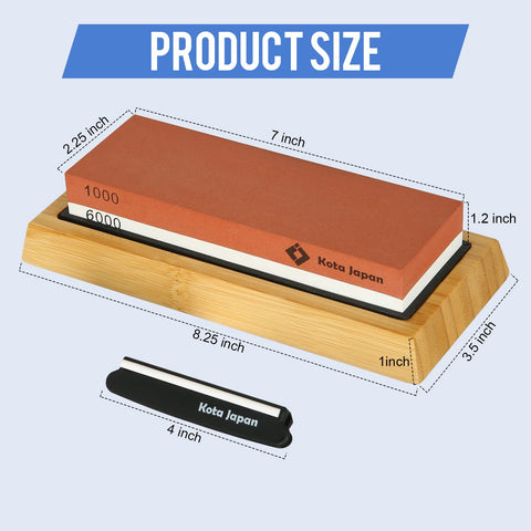 Kota Japan 1000-grit side refines dull blades for sharper cuts.