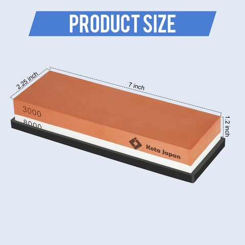 Kota Japan whetstone angle view showing two sided grits for versatile sharpening