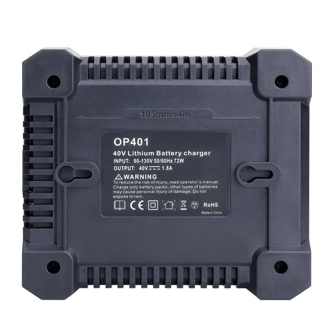 Kotoate Ryobi 40V charger in use with a battery