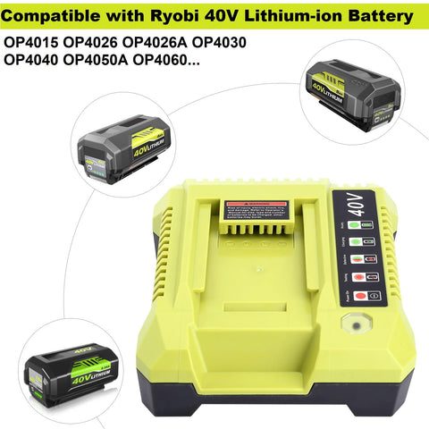 Kotoate Ryobi 40V charger indicator light showing charging progress