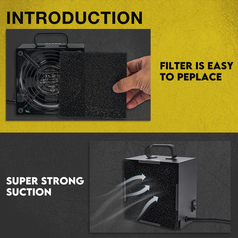 KOTTO Solder Smoke Absorber suction fan close-up shows strong airflow