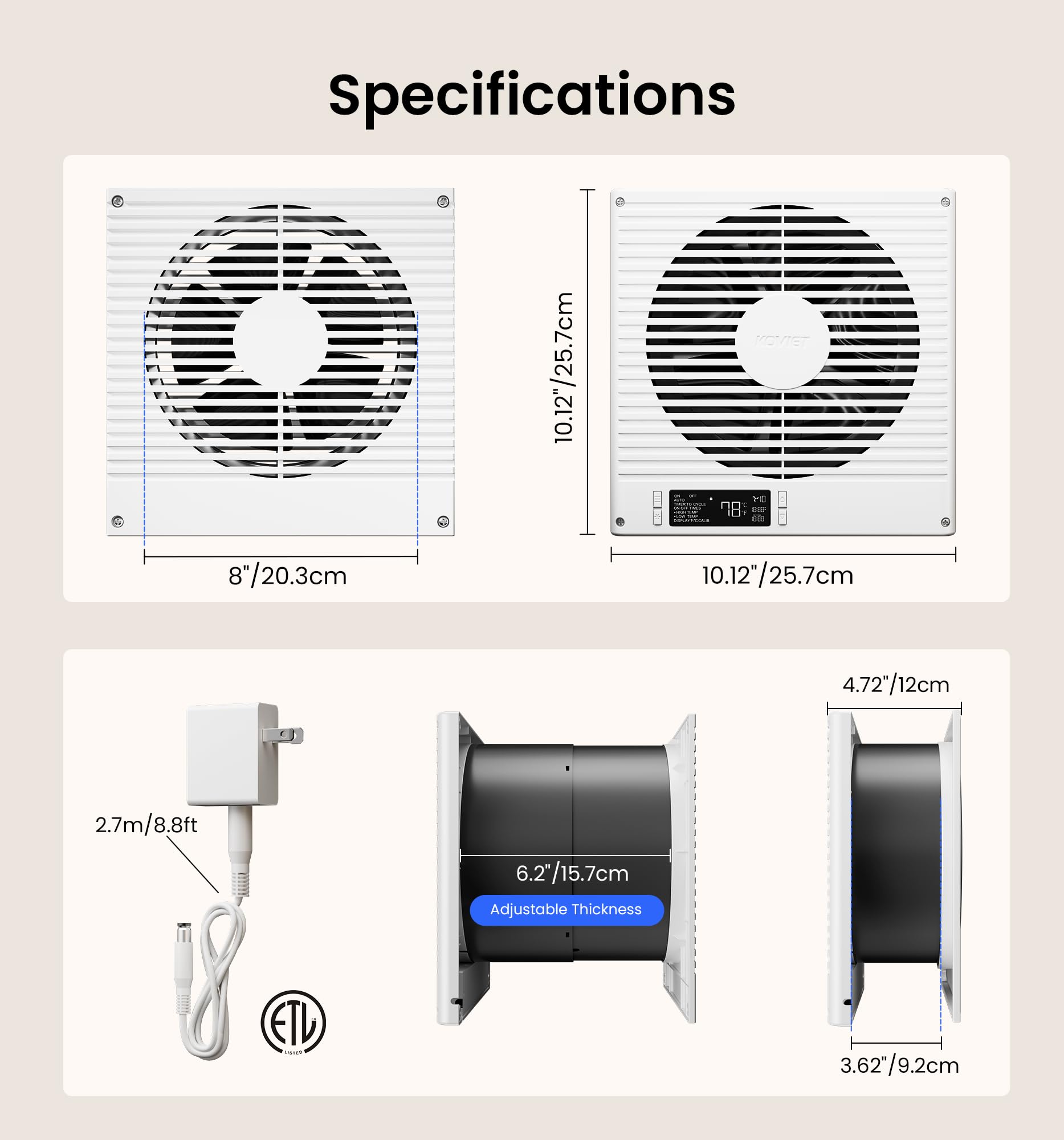 KOVIET ETL certified ventilation fan ensures safety and reliable operation
