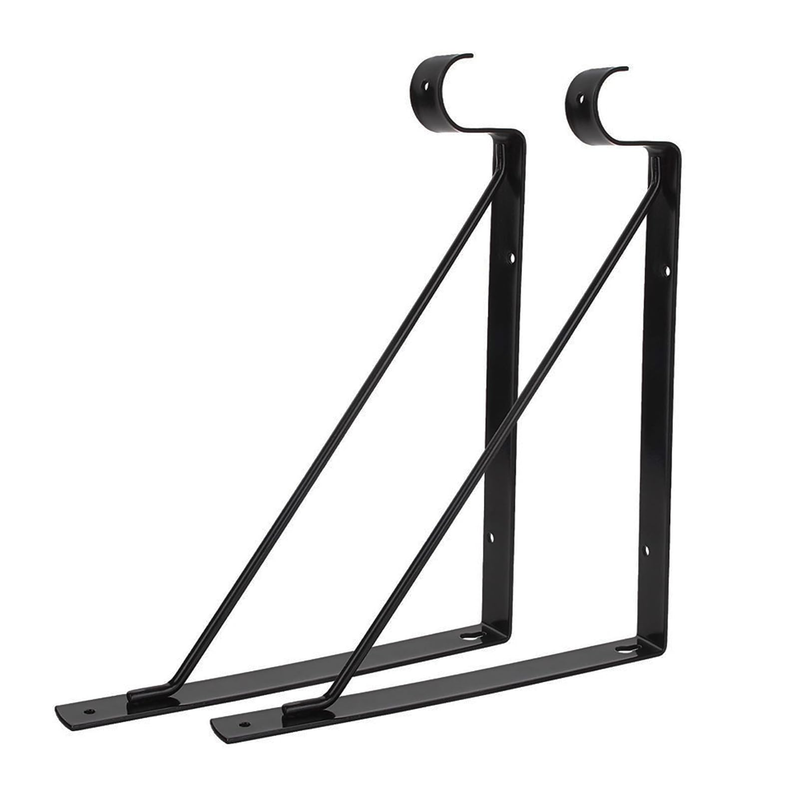 KOVOSCH black finish closet brackets in use demonstrating strong weight capacity and organized space.