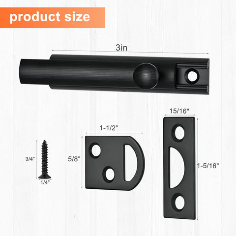 KOVOSCH two-pack brass bolt 3in installation view highlights quick setup.