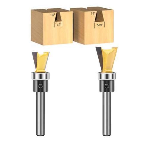 KOWOOD dovetail router bit five-eighth-inch diameter for wider joints.