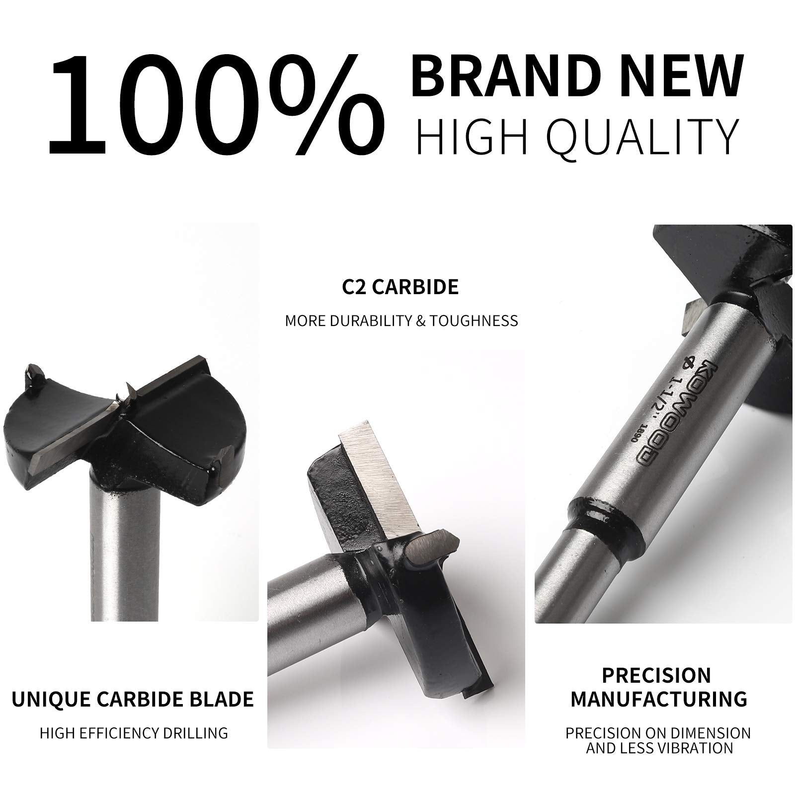 KOWOOD Forstner bits enable precise pocket holes in woodworking.