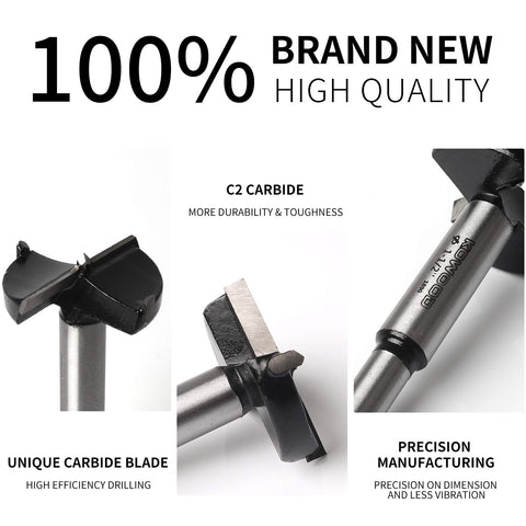 KOWOOD Forstner bits enable precise pocket holes in woodworking.