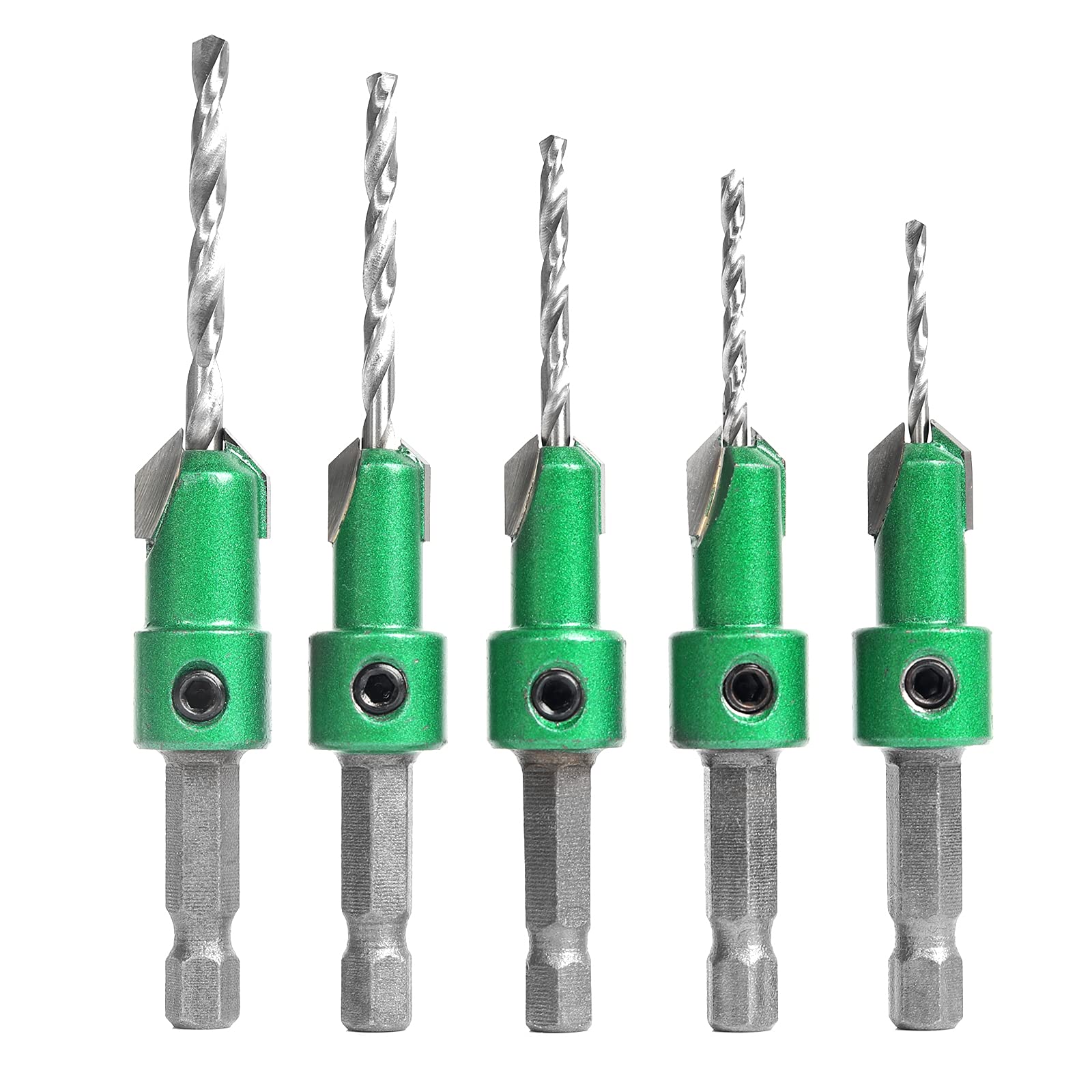 KOWOOD Pro Countersink Set with five sizes for precise wood holes