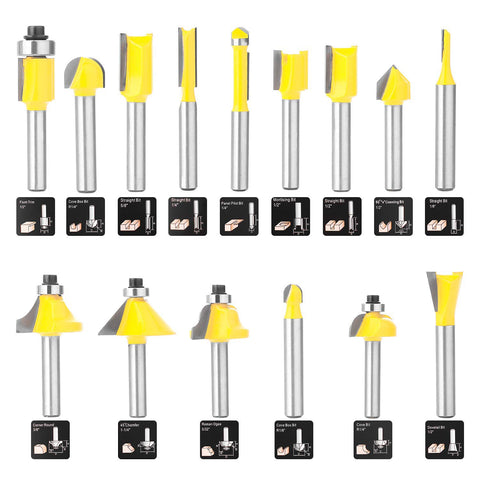 KOWOOD router bits 1/4 inch shank close-up for stable, low-vibration routing