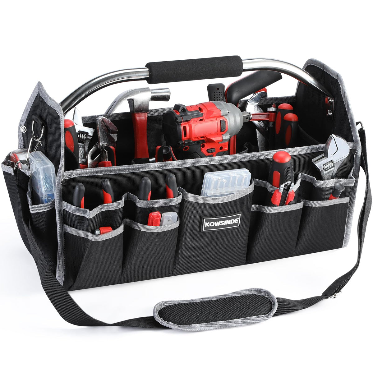 KOWSINDE 18-inch tool bag open-top for quick access to essential tools