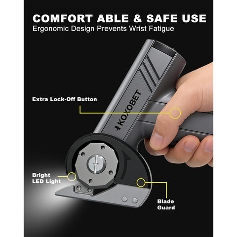 KOXOBET cordless design with ergonomic grip reduces hand strain during long sessions