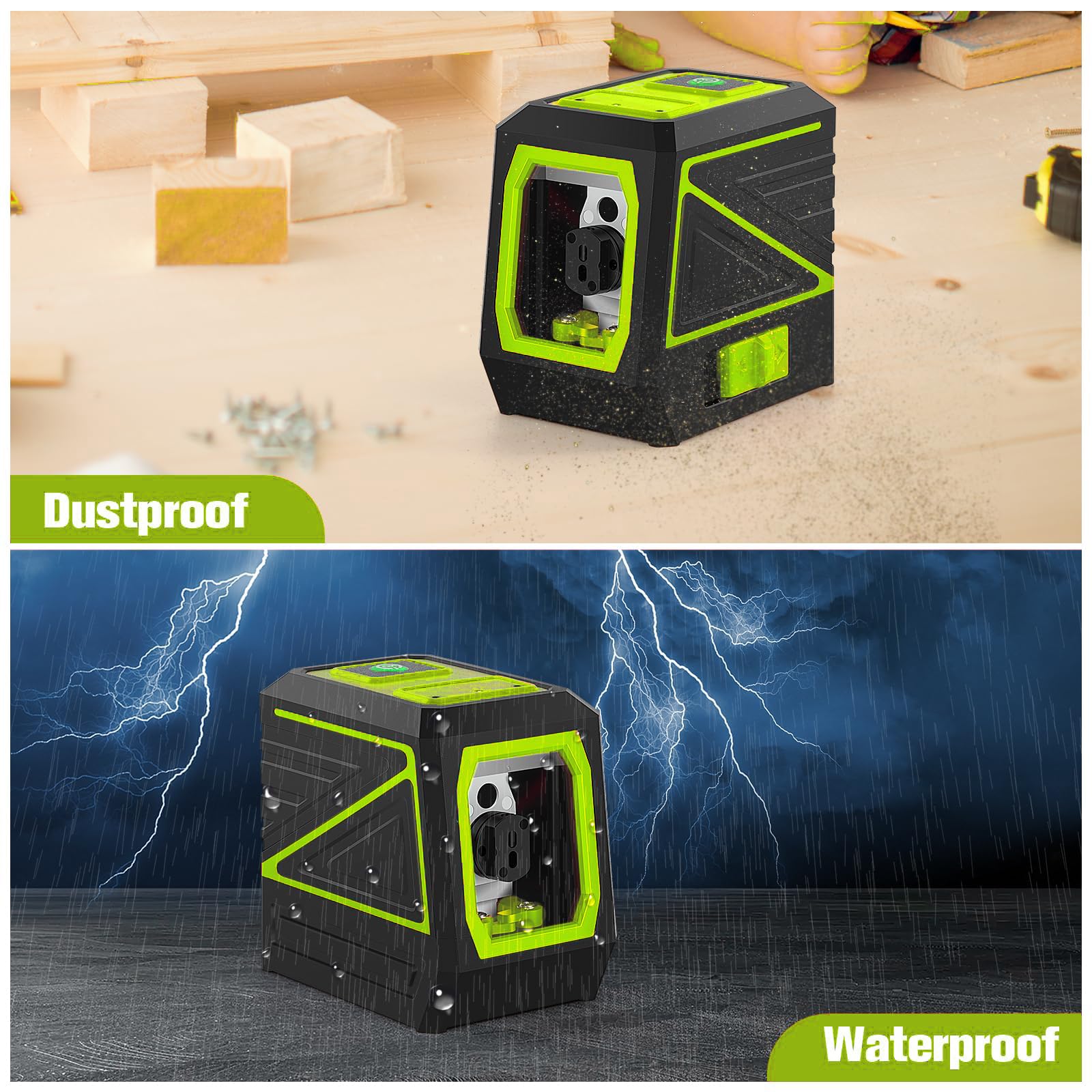 KOXOBET green cross line laser with high visibility in bright conditions