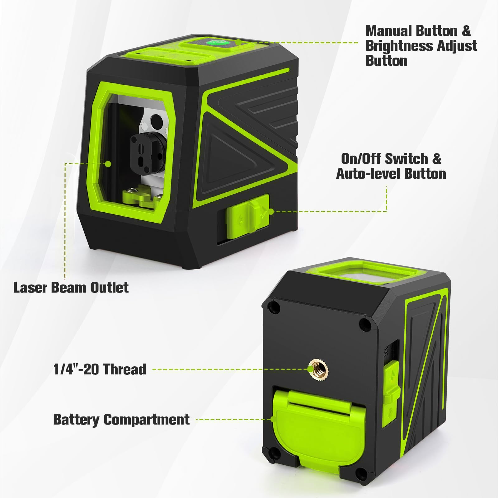 KOXOBET IP54-rated laser level with dust and water resistance on rugged sites