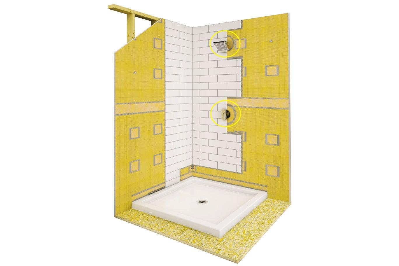 Koyee shower seal application showcases seamless waterproofing across shower areas.