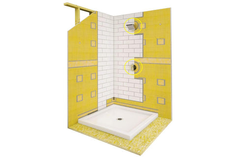 Koyee shower seal application showcases seamless waterproofing across shower areas.