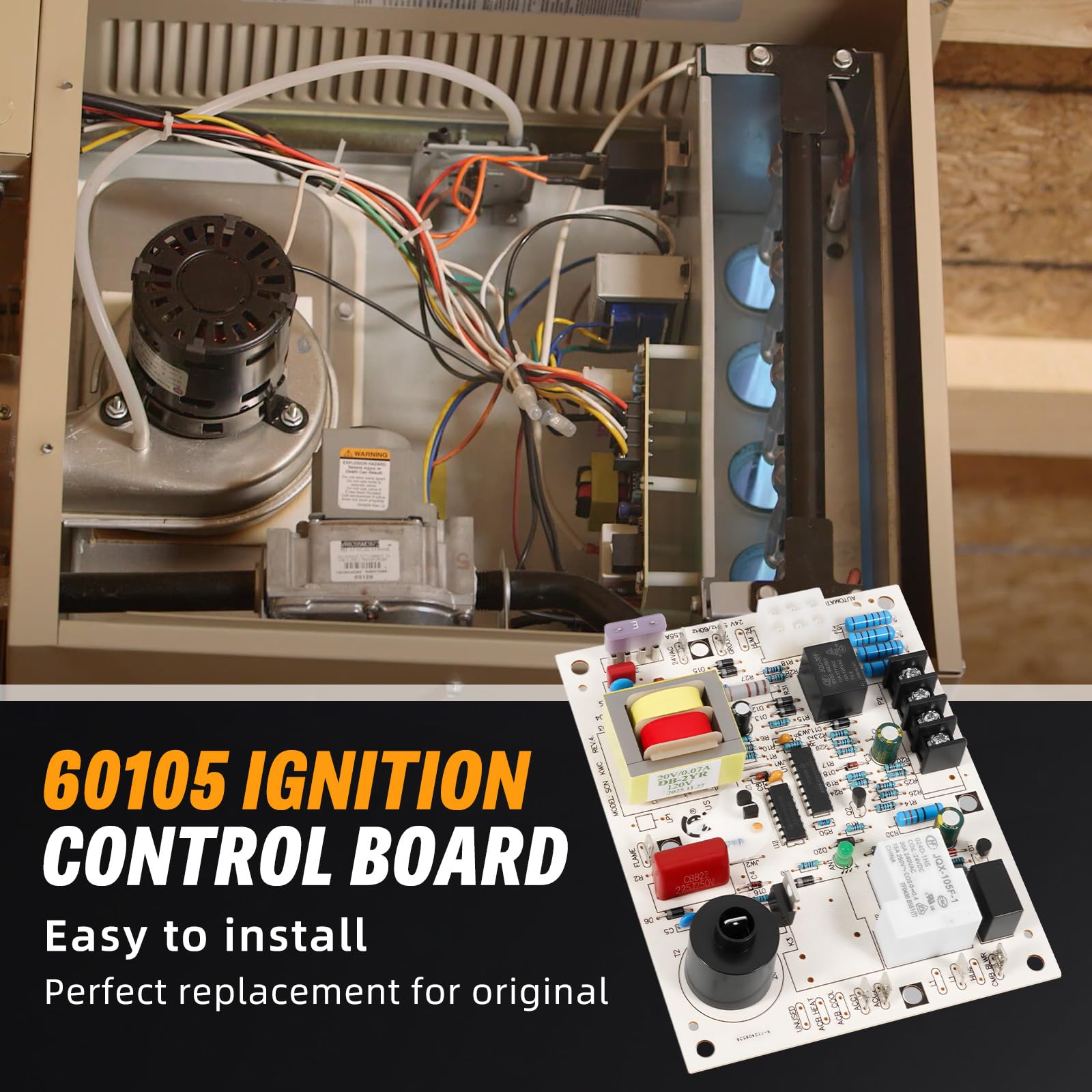 Kozlira 60105 ignition board installed in Mr. Heater unit for steady ignition.